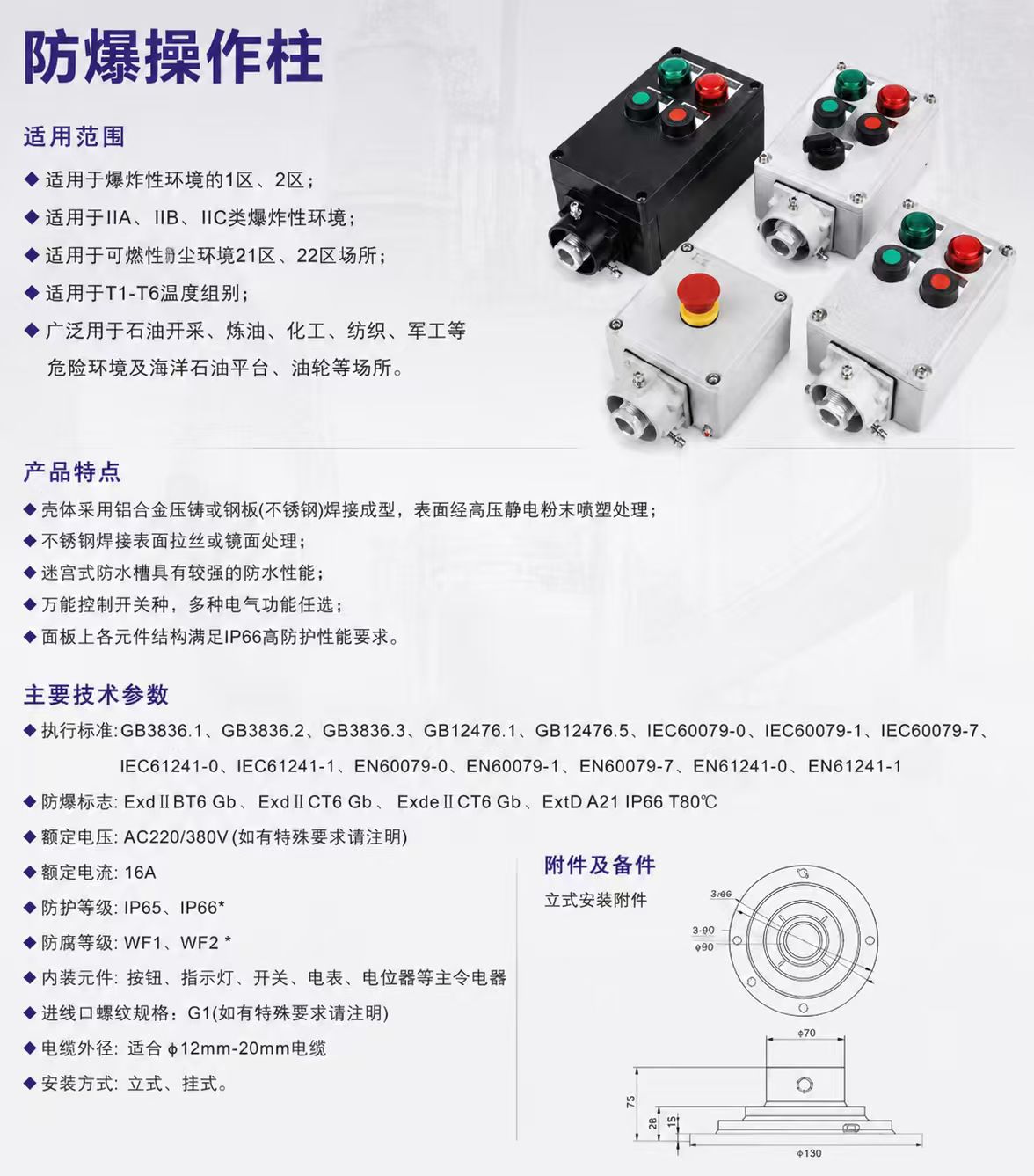 防爆操作柱详情图 1