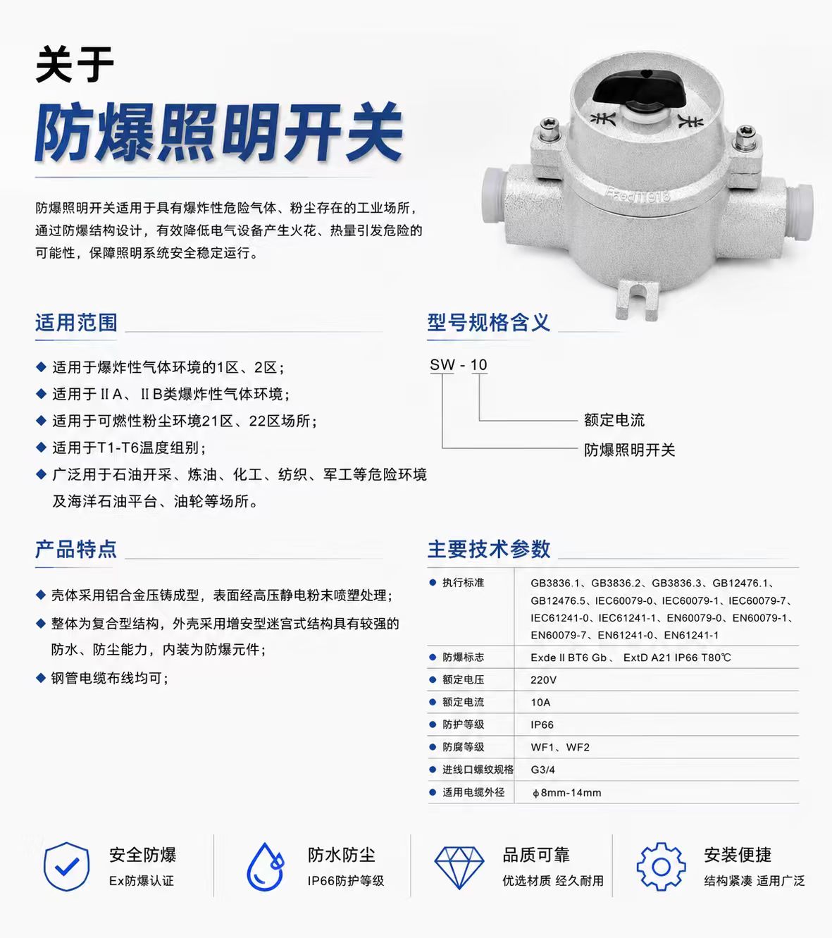 防爆照明开关详情图 1